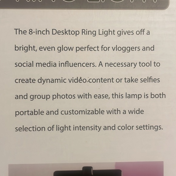 Ring Light LED BIRL815  8 " 10 light levels for Smartphone - Picture 4 of 6
